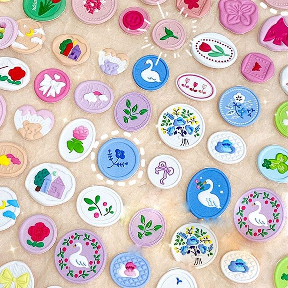 DIY Journal Stickers Wax Seals Stamp Stickers Album Decorative Sticker Adhesive Diary Stickers