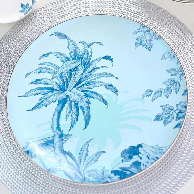 Northern Scenery Palm Tree Bone China 62-Piece Dinnerware Set