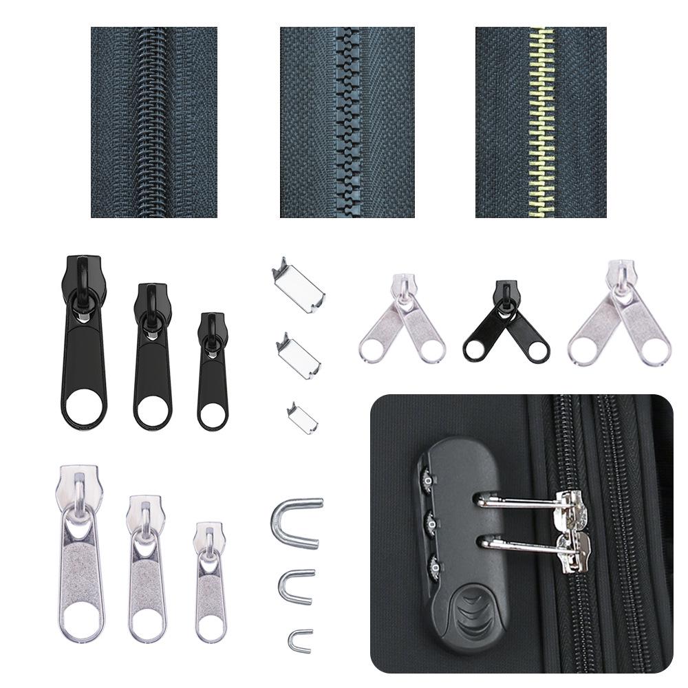 Zinc Alloy Nylon Zipper Puller Set & 4.5-inch Top Cutting Pliers Repair Kit