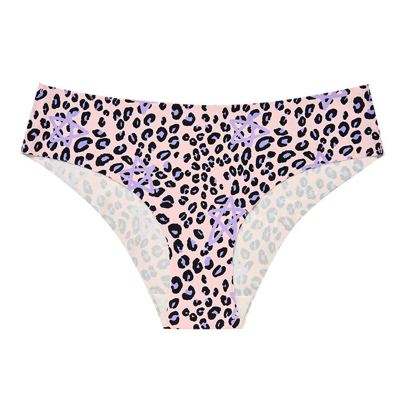 Leopard Heart Seamless Yoga Panties - Thin, Invisible, Quick-Drying, Ice Silk Nude Feel Women's Triangle Underwear