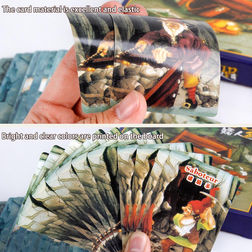 Saboteur Board Game Version 1 + 2 Dwarf Gold Mine Card Game Funny Saboteur Duel Board Game