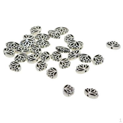 30 Hollow Out Yoga Lotus Flower Spacer Beads Jewelry Making