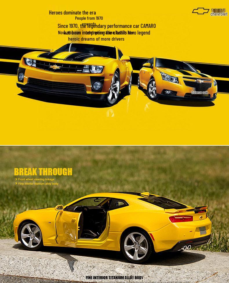 

Майсто 1:18 2016 Chevrolet Camaro Bumblebee Модель автомобиля из сплава 2010 Yellow