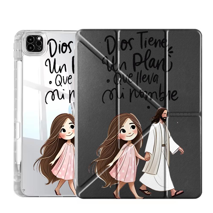 Images Tablet Case For iPad Mini 6 7 Air 4 5 M3 M2 1 2 M4 11inch Pro 2025 Pro 11th 10th 9th 8th 7th 12.9inch Y-Fold Holder Cover iPad Mini 6 8.3