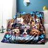 1PC Custom Name Diverse Dogs Fantasy Forest flannel blanket versatile,all-season throw suitable for the living room,bedroom,camping,travel,and gift