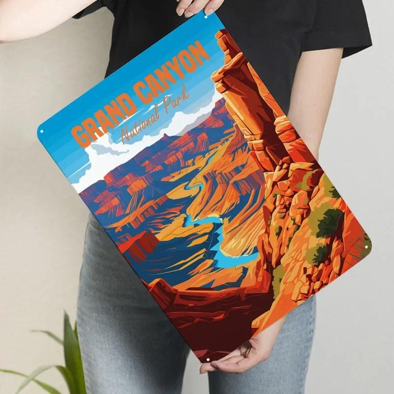 Grand Canyon Nationalpark Metallschild Landschaftsposter Dekor für Raumdekoration Benutzerdefinierte Blechschilder für Wandkunstdekoration