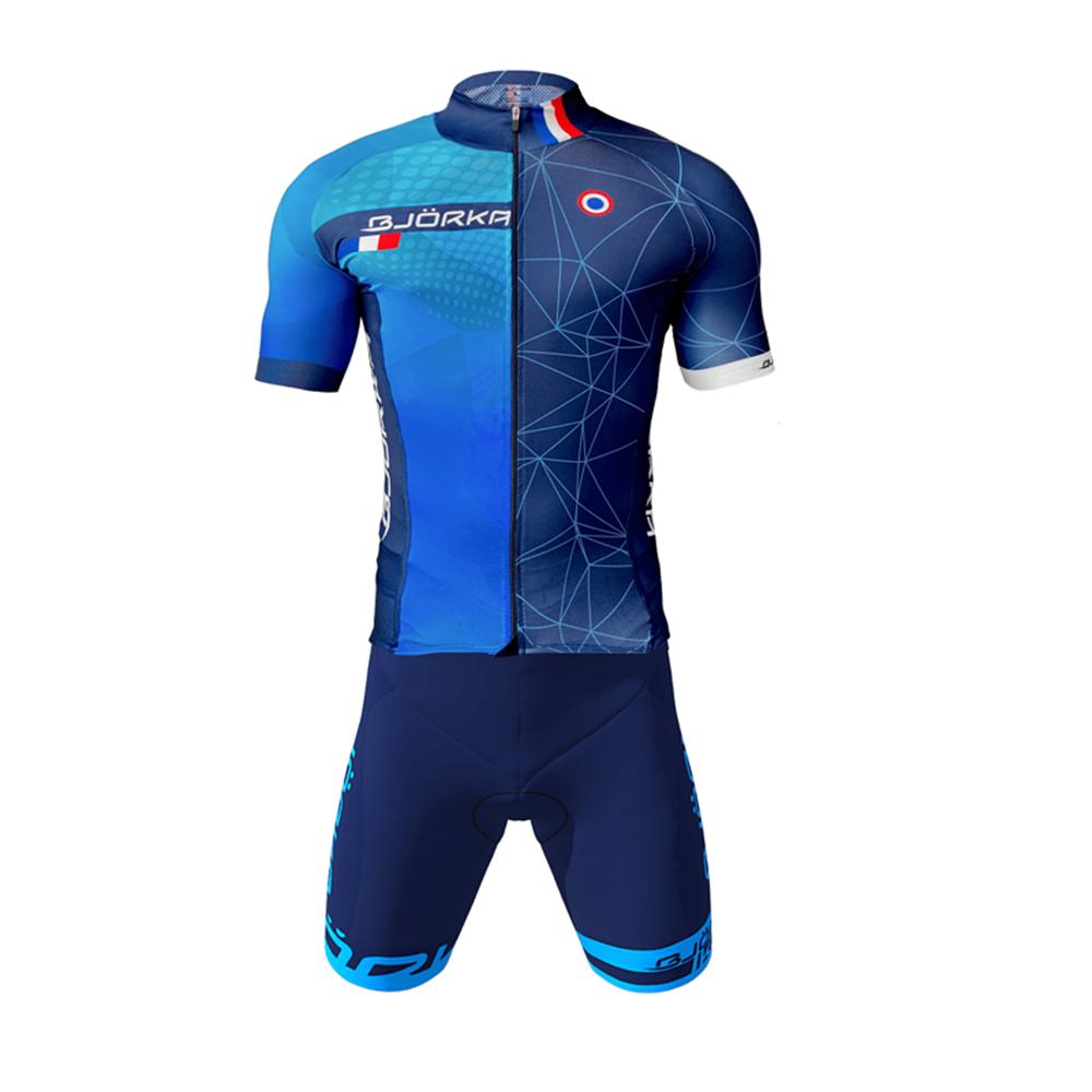 2026 Bjorka Summer Cycling Sets Men's Short Sleeve Jerseys and Gel Pad Bib Shorts for Long Time Riding Clothing Ciclismo Maillot