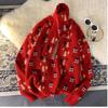 Christmas Couple Sweater Women's Autumn and Winter Thread Coat Loose Knitted Sweater