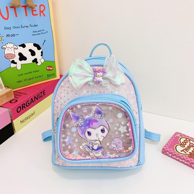 New bow backpack kindergarten girls cute small schoolbag casual versatile trend backpack