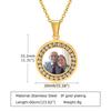 Xiaomi Vnox Photo Frame Necklaces for Men Women, Stainless Steel Coin Pendant with AAA CZ Stones, Customize Love Gift