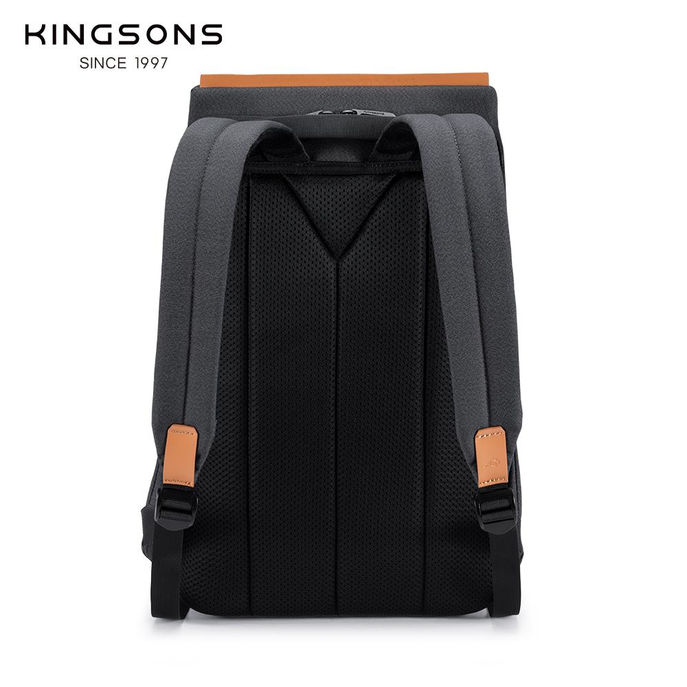 Kingsons Anti-Theft Men's Backpack 180 Degree Open USB Charging 15.6 Inch Laptop School Bag for Teenage Boys