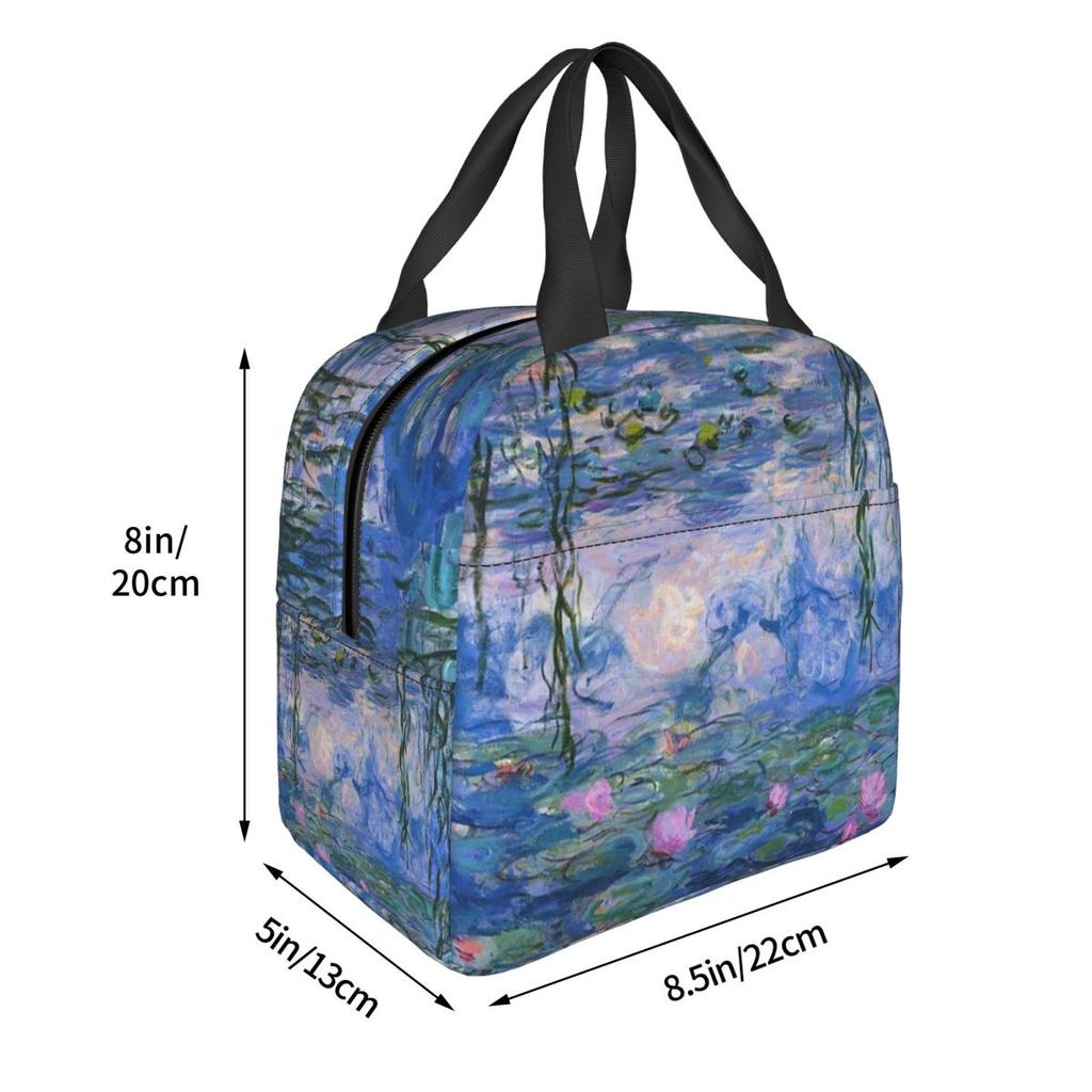 Claude Monet - Water Lilies Insulated Lunch Bag for Women Children Portable Food Boxes Thermal Lunch Box Tote