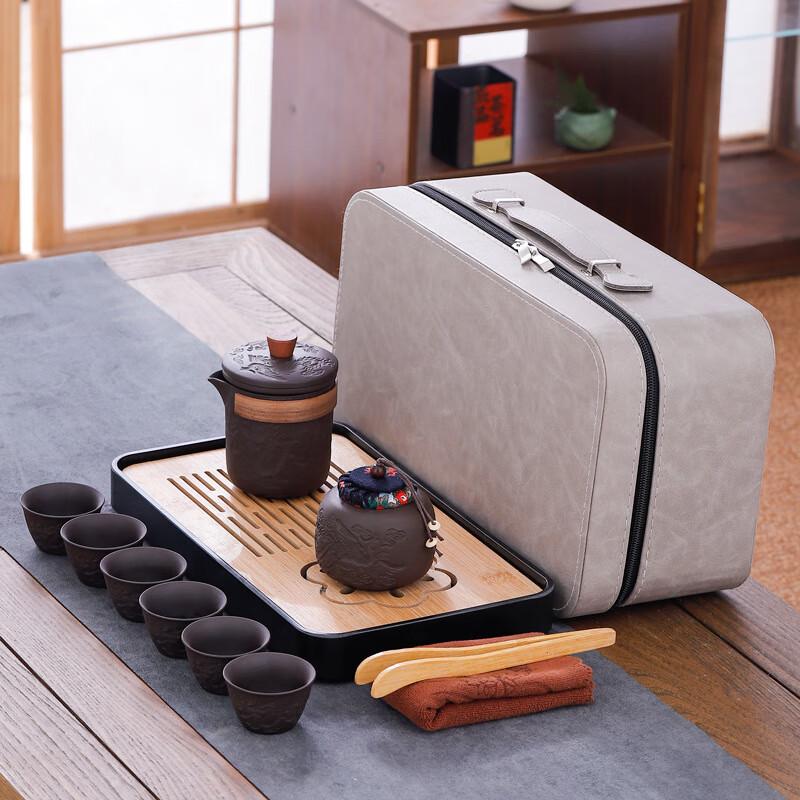 Jianglai Dragon Phoenix Zisha Travel Kung Fu Tea Set