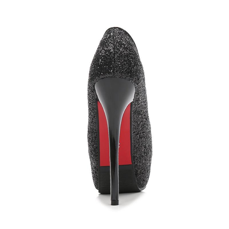 Women's Sequin Peep-Toe Platform Stilettos - High Heel, Waterproof, Sexy Nightclub Shoes
