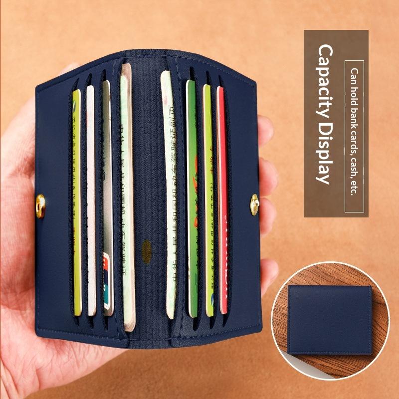 Ultra-Thin Small Bank Card Multi Card Slot Card Holder Wallet Women Men Credit Card Bag Male Card Holder Solid Leather Wallet