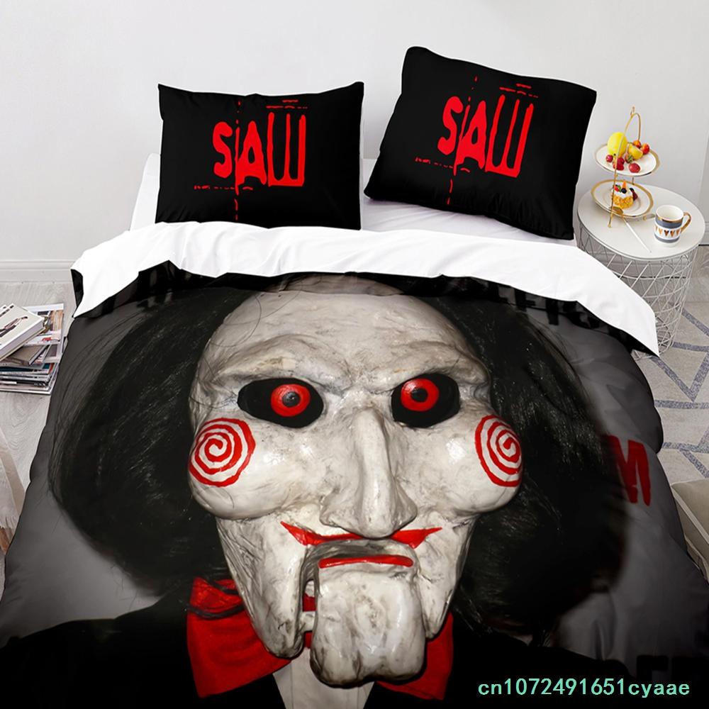 Chainsaw Fright Bedding Set Single Twin Full Queen King Size Halloween Bed Set Aldult Kid Bedroom Duvetcover Sets 3D Print 011