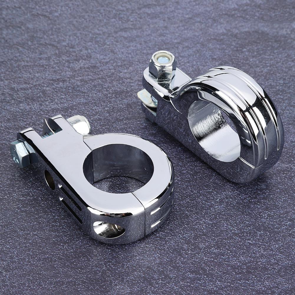 38mm 1.5in Universal Foot Rest Footpeg Mounting P Clamp Motorcycle Accessory Fit for Honda(Electroplate )