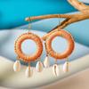 Accessories rattan shells holiday style unique beautiful earrings niche ethnic style earrings earrings