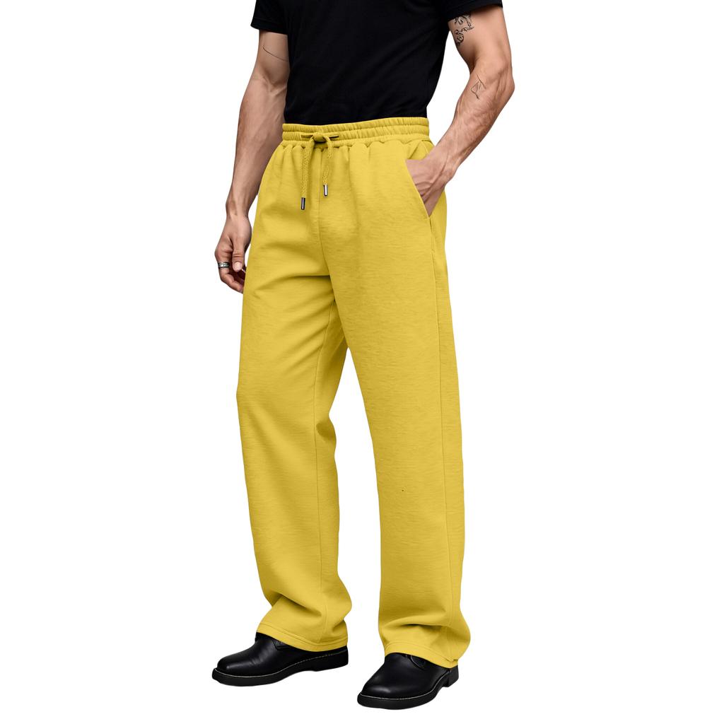 Men's Casual Sports Sweatpants Drawstring Straight-leg Trousers