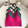 Cross Sexy Strapless Spice Girl with A Design Sense of Niche French Outside To Wear Summer Small Halter Vest Short Top