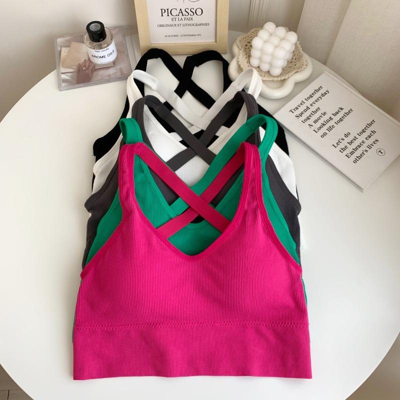 Cross Sexy Strapless Spice Girl with A Design Sense of Niche French Outside To Wear Summer Small Halter Vest Short Top