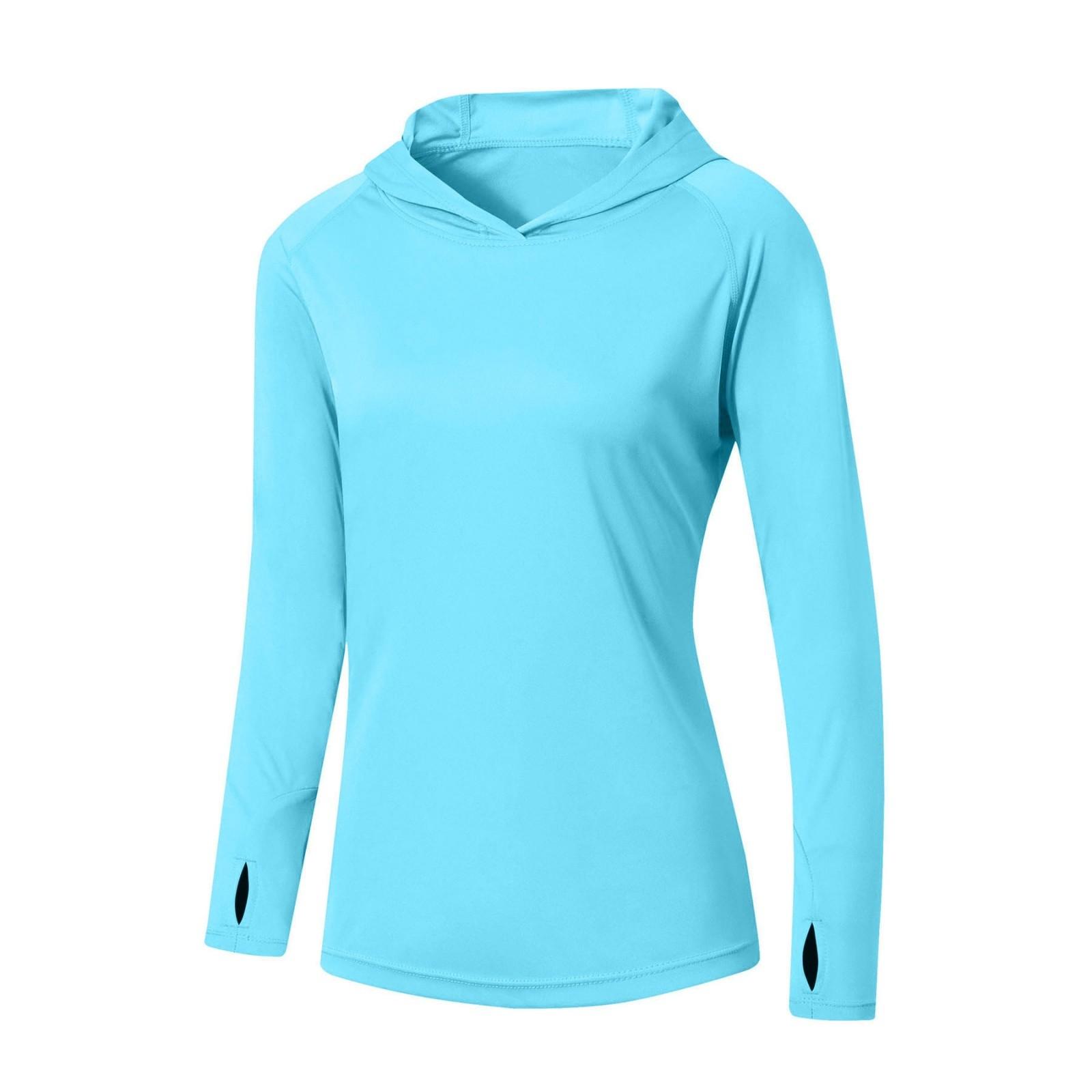 

Женская модная повседневная уличная рубашка, легкая альпинистская одежда с капюшоном M небесно-голубой