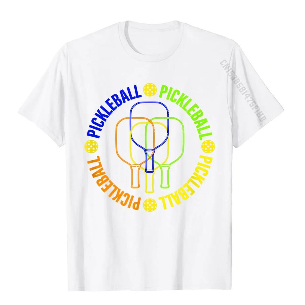 Summer Pickleball Player Paddleball Lover T Shirt Pickleball Paddle And Ball Colorful Graphic T-Shirt Brand Unisex Women Tops