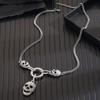 Skull Women Fashion Pendant Necklace With Alloy Material And Water Chain Wave