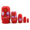 5Pcs Novelty Cartoon Girl Russian Wooden Nesting Dolls Hand Painted Matryoshka