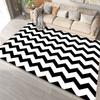 Modern Simple Black White Large Size Rugs for Living Room Light Luxury Sofa Area Carpet Soft Fluffy Bedroom Decor Anti-slip Mats