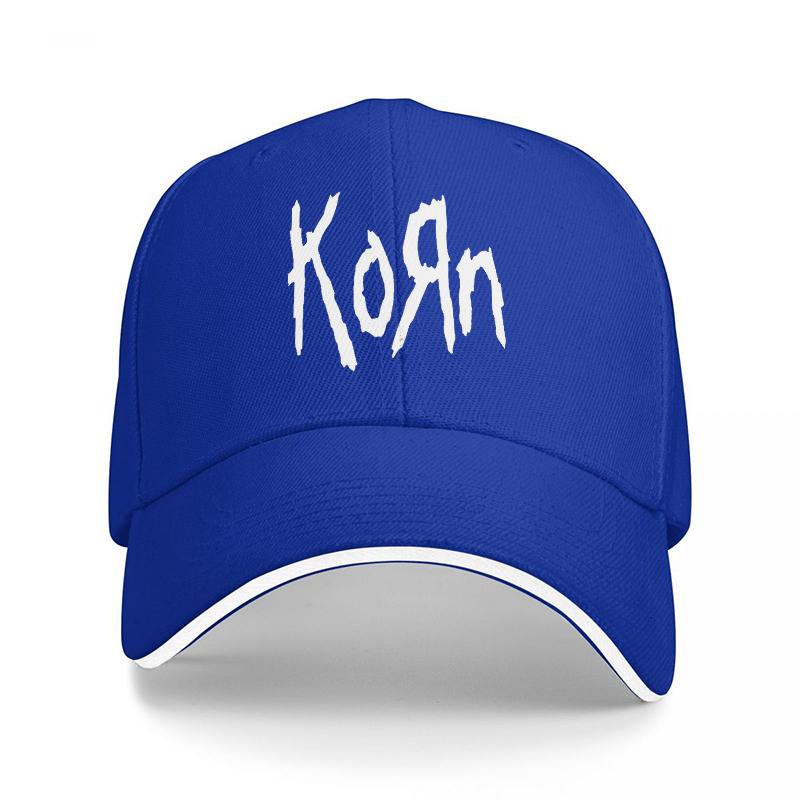 Korn Band Logo Black Baseball Cap with White Embroidered Design for Music Fans and Rock Style Enthusiasts