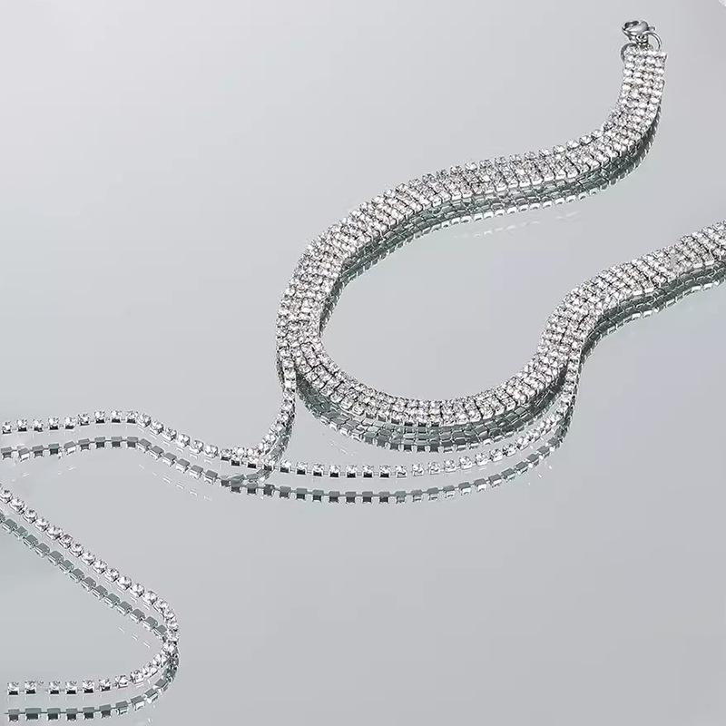Light Luxury Niche Tassel Flash Diamond Necklace Internet Celebrity Choker Collarbone Chain 2025 New Neck Chain