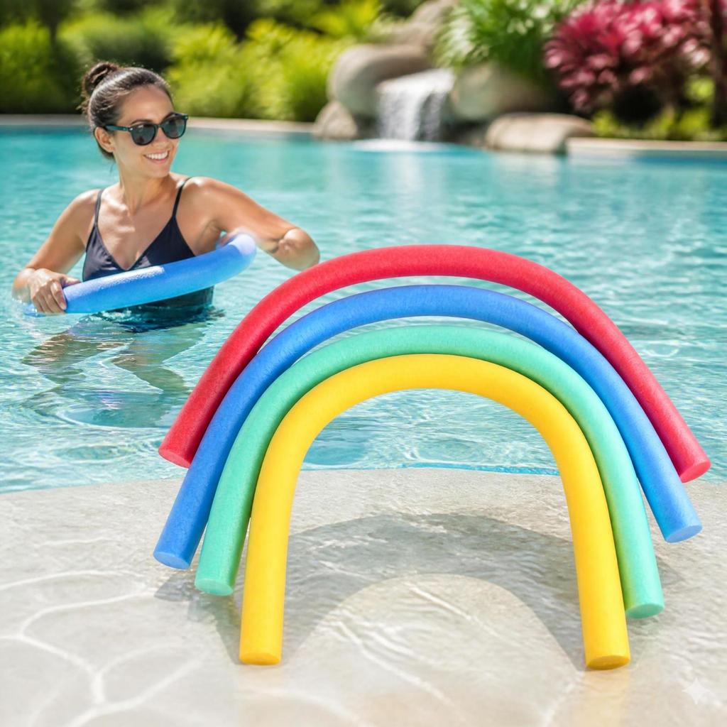 Foam Pool Noodle 150 Cm Long Swim SpongeLike Texture Swimming Support Rod Green Solid