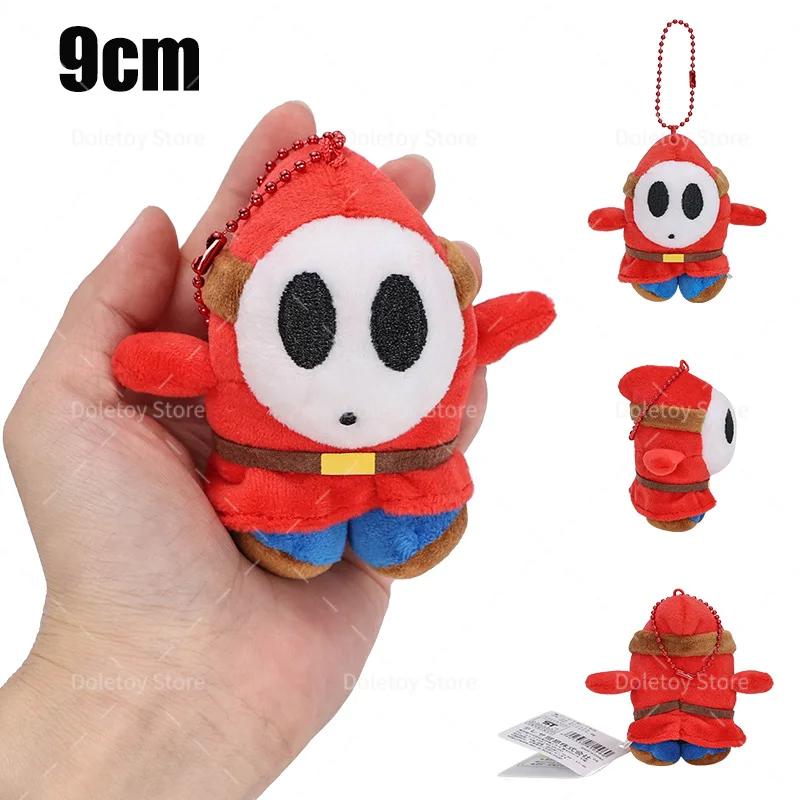 8 Styles Mario Shy Guy Plush Kawaii Black Blue Yellow Shy Guy Angry Mask Man Stuffed Animal Small Shy Gug Keychain Birthday Gift