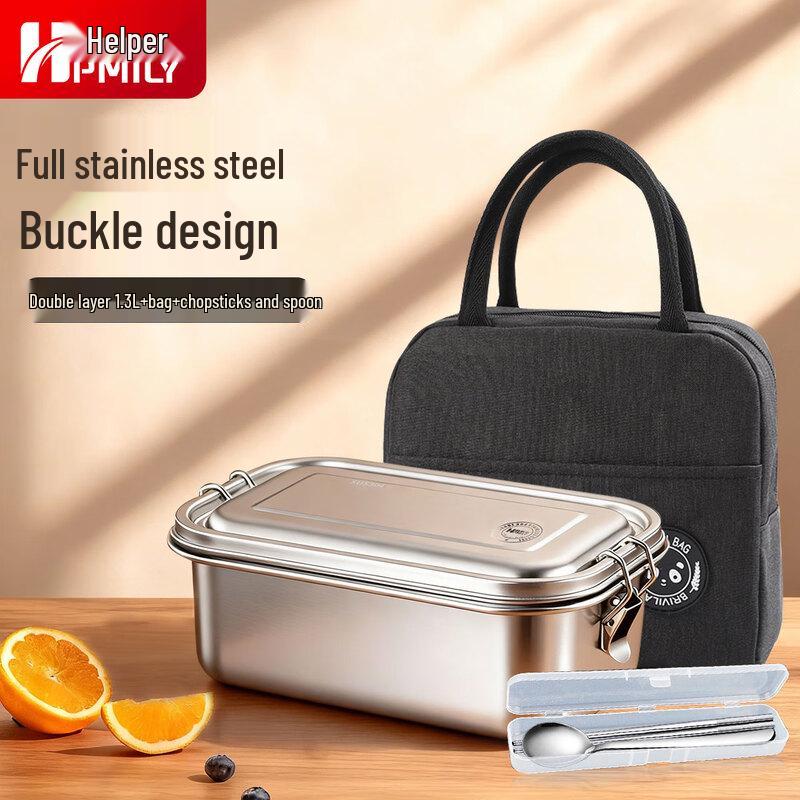 HPMILY 304 Stainless Steel Double-Layer Lunch Box