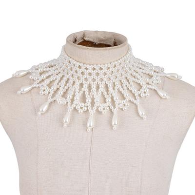 Handgemaakte Gelaagde Parels Choker Ketting Luxe Lichaamsketting Schouder Sjaal Kraag voor Vrouwen Lichaamssieraad Accessoire