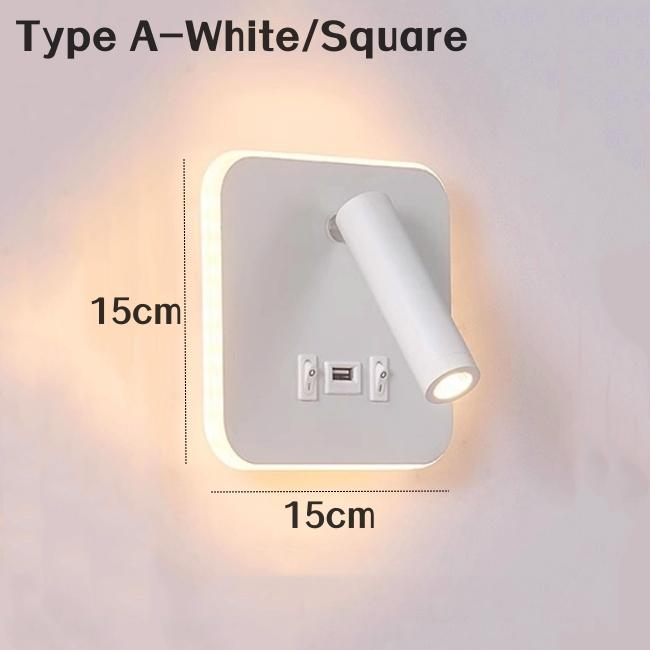 

Светодиодные настенные светильники Nordic с USB-портом для зарядки, бра для спальни, кабинета, чтения, настенный светильник с выключателем Warm White (2700-3500K)