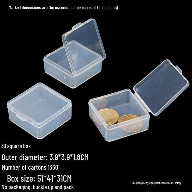 Transparent Small Square Plastic Box for Earphones, Jewelry, Beads, and Small Parts Storage (24-85)