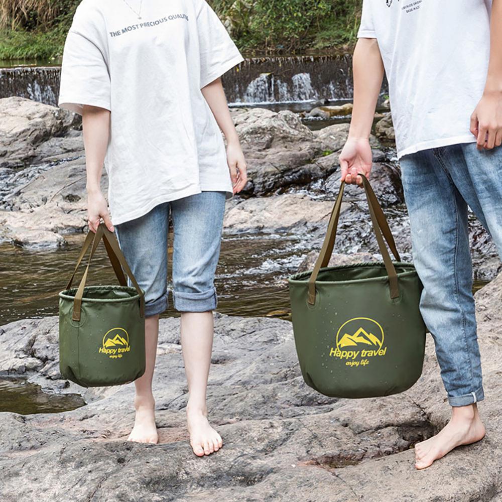 10L 20L Travel Camping Folding Bucket Water Storage Bag Portable Multi-functional Folding Bucket For Fishing Camping Hiking