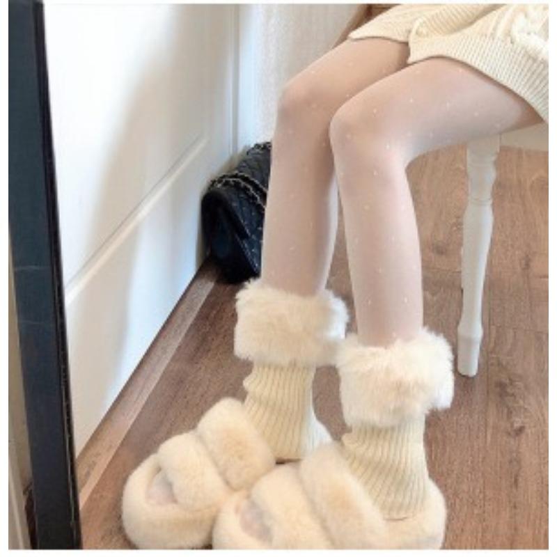 Chaussettes molletonnées chaudes épaisses pour femmes, automne et hiver, avec de jolis mollets en peluche