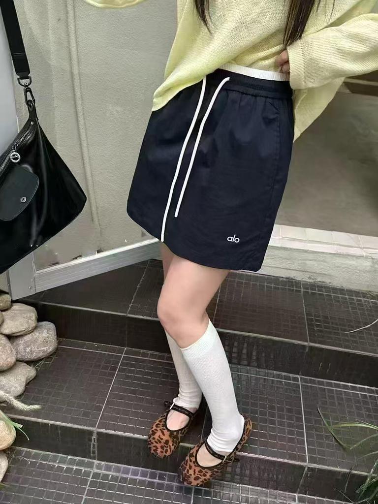 New Women's Summer A-Line Mini Skirt - Quick-Drying, Elastic Waist, Drawstring, Slimming, Casual 2025 Design