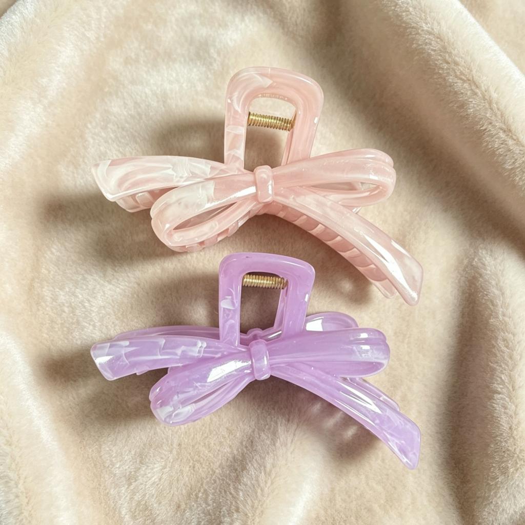 Korean Simple Bow Grab Clip, High-End Large Shark Clip, Simple Hair Accessories, Temperament Hairpin, New Model.