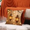 Golden Moon EID Mubarak Pillowcase Decor Oil Lamp Printed Sofa Cushion Cover 45cm Pillow Cover Islamic Party Supplies