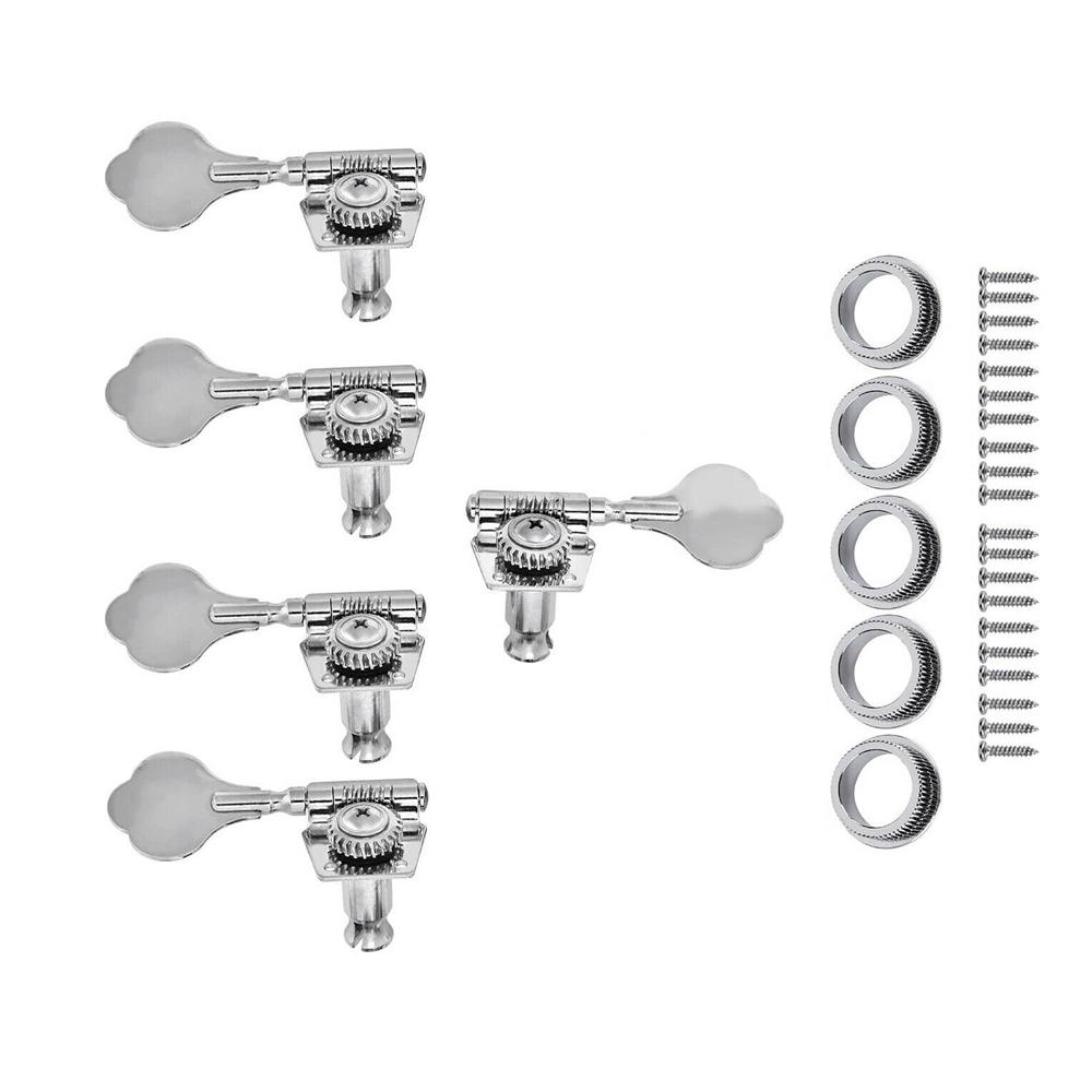 2L3R3L2R3L3R1L4R4L1R Open Gear Bass 5-String Tuners Tuning Pegs Keys Machine Heads For Bass Guitar Chrome Gold Black