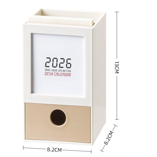 

1pcs Student desk, stationery storage box, multifunctional pen holder, simple desk, good desk, calendar, office desktop shelf