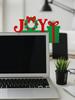Christmas "JOY" Door Topper Decor, Red and Green Wreath & Gift Box Design, Festive Hanging Ornament for Home, Door & Office Gift
