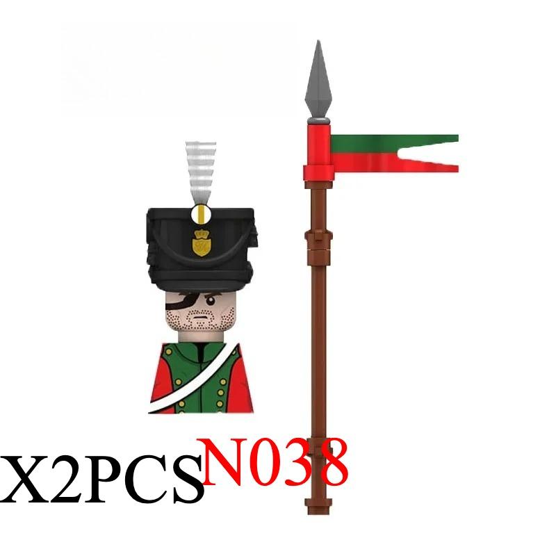 Medieval Napoleonic War Soldiers Figures Military MOC Building Block Knights British French Fusilier Rifles Weapon Kids Toy B08