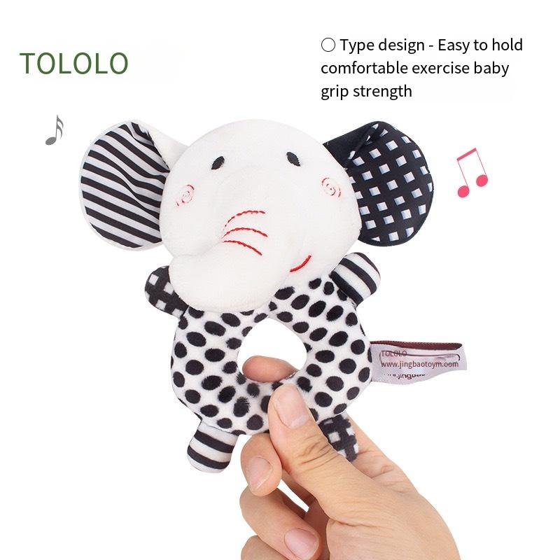 Newborn Visual Training Black and White Hand Grip Rattle Exercise Baby Gripping Ability To Soothe Baby Toys Importable