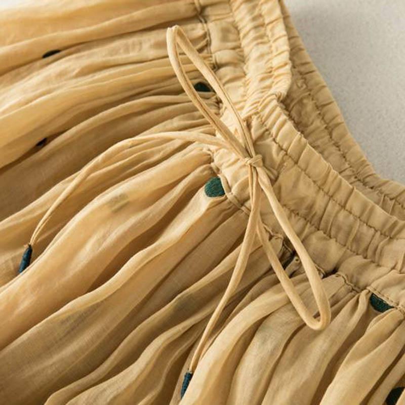 Skirt Women Summer Casual Versatile Elastic High Waist Loose   Skirt Oversize Stretchy Cotton Dresses