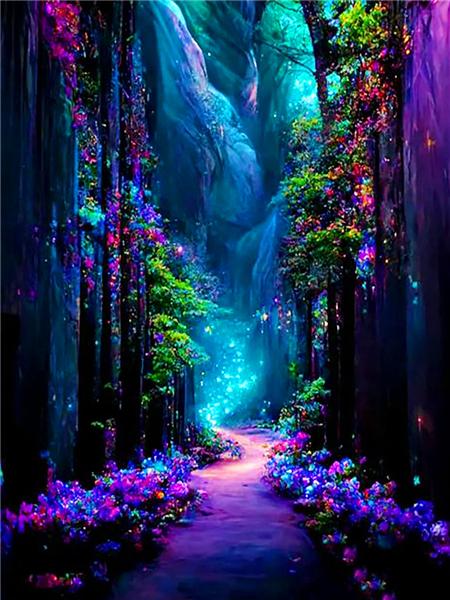 Diamond Painting New Collection Fantasy Waterfall Full Square/round Embroidery Mosaic Colorful Tree Landscape Home Decor